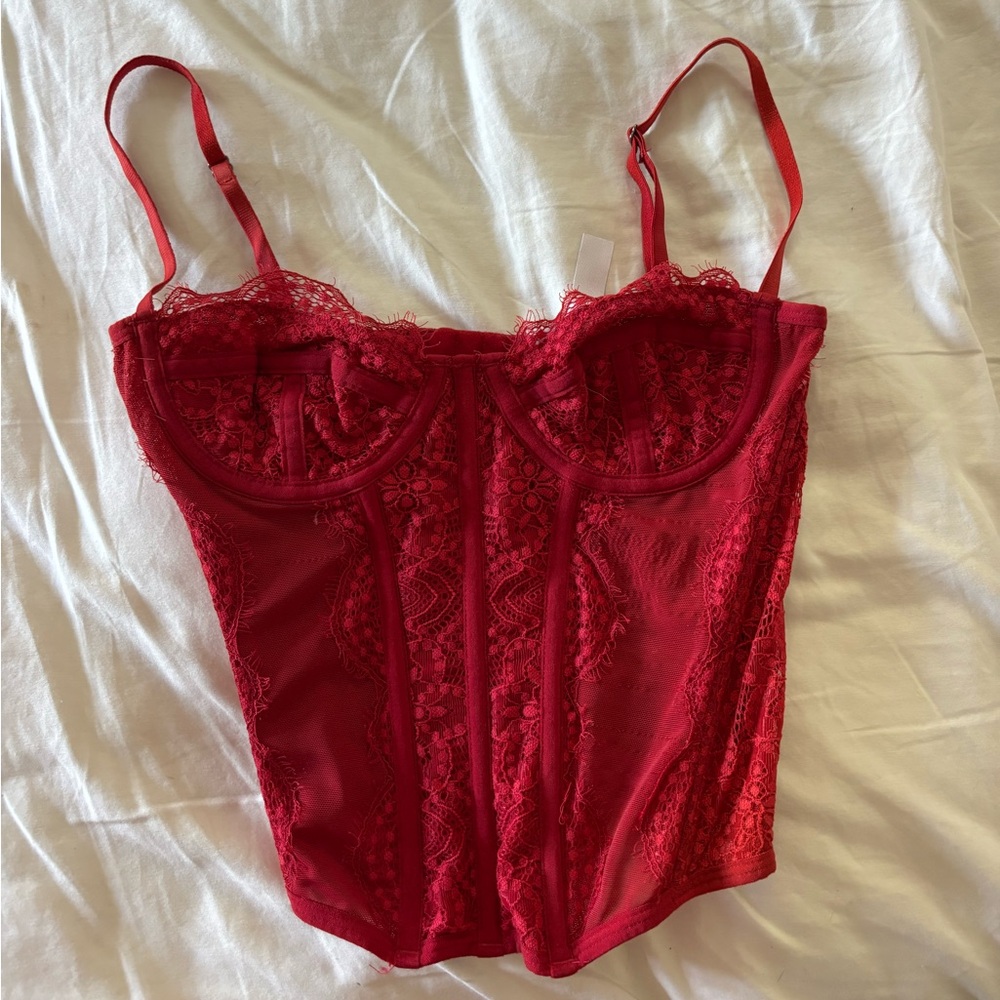 Urban Outfitters-Out From Under Red Corset Top